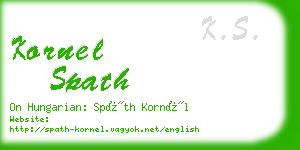 kornel spath business card